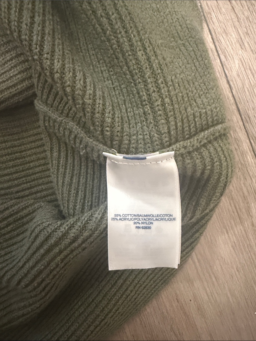 Lands' End Olive Ribbed Mock-Neck Sweater - Picture 8 of 10